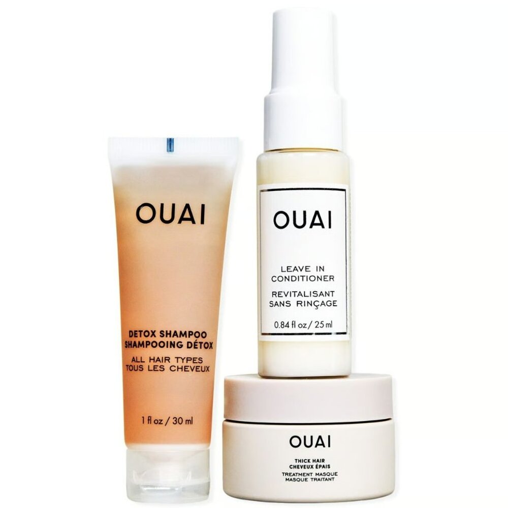 OUAI Hair Care Kit  Leave in Conditioner Thick Hair Treatment Mask Detox Shampoo